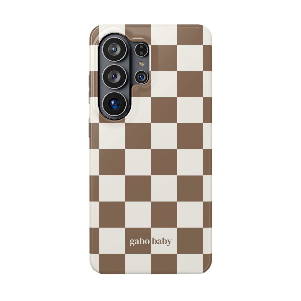 Mocha Check I High-Contrast, Magnetic Impact-Resistant Cases
