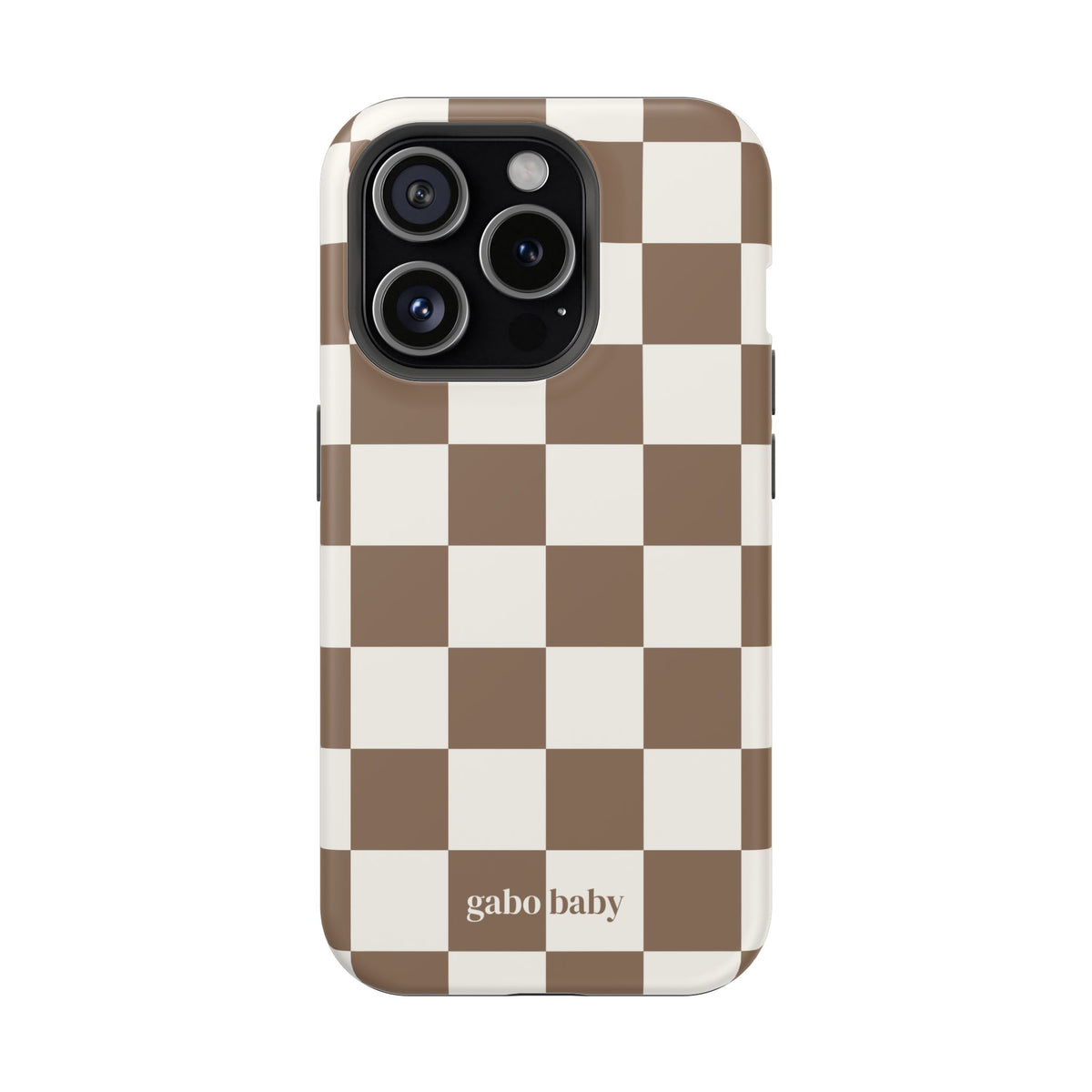 Mocha Check I High-Contrast, Magnetic Impact-Resistant Cases