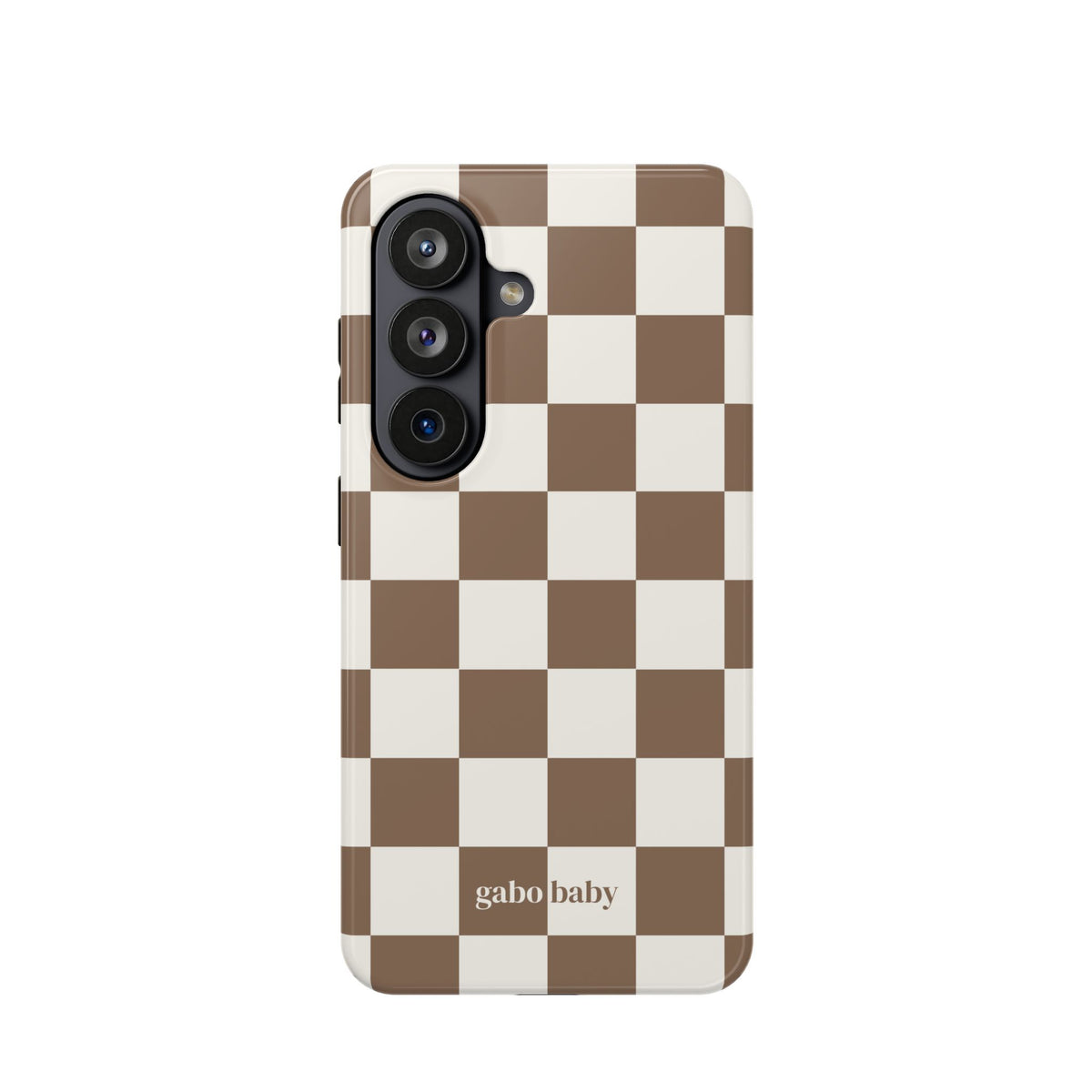Mocha Check I High-Contrast, Magnetic Impact-Resistant Cases