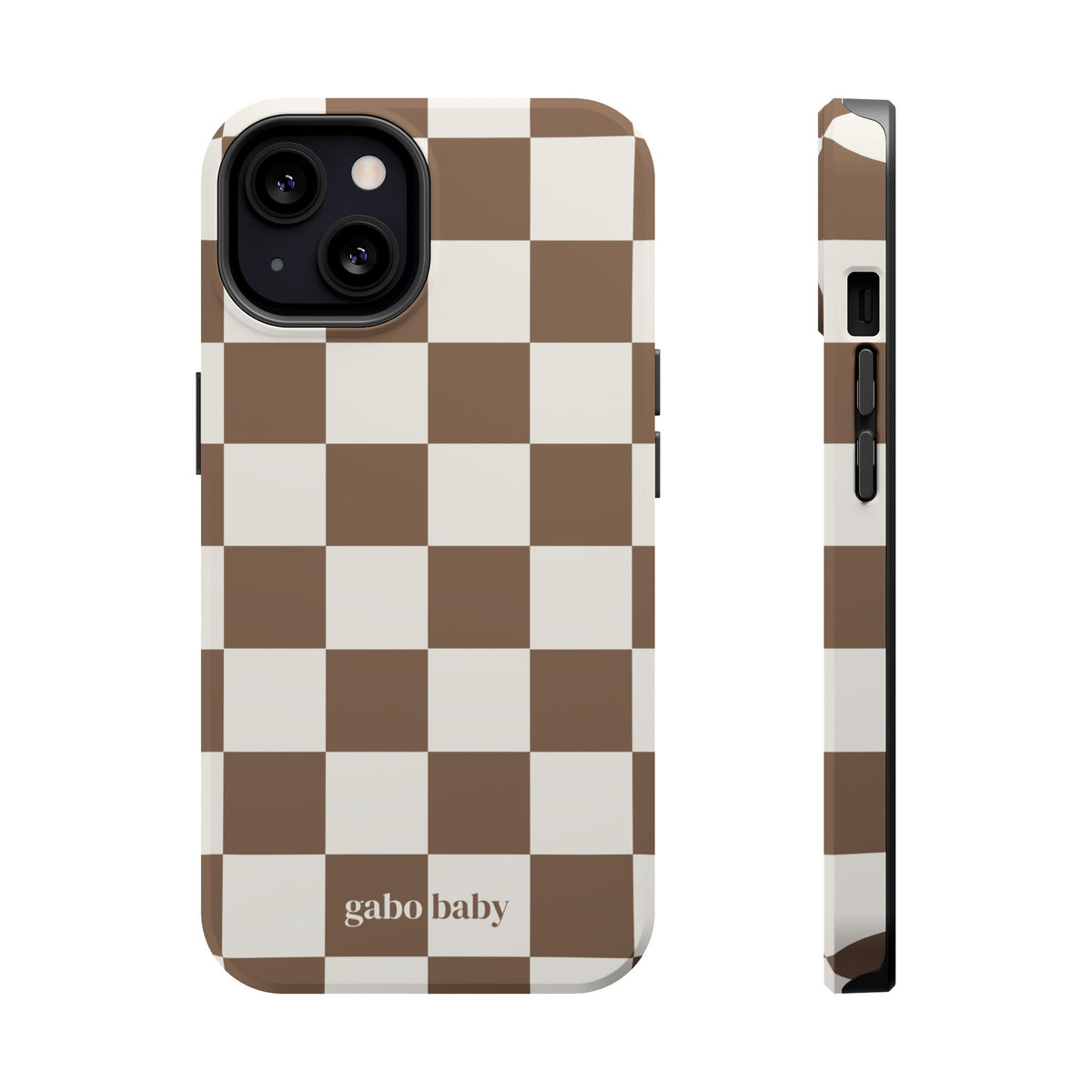 Mocha Check I High-Contrast, Magnetic Impact-Resistant Cases