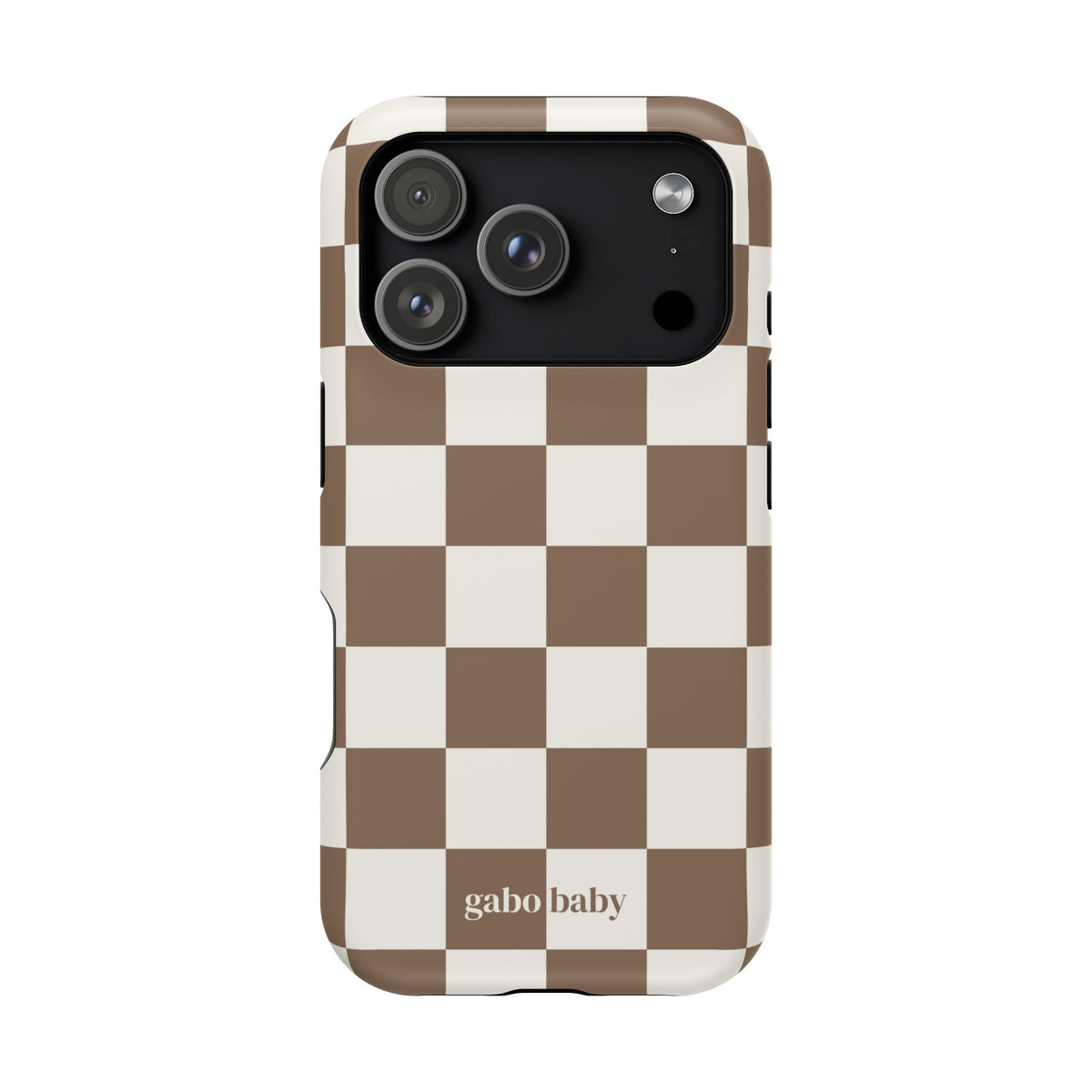 Mocha Check I High-Contrast, Magnetic Impact-Resistant Cases