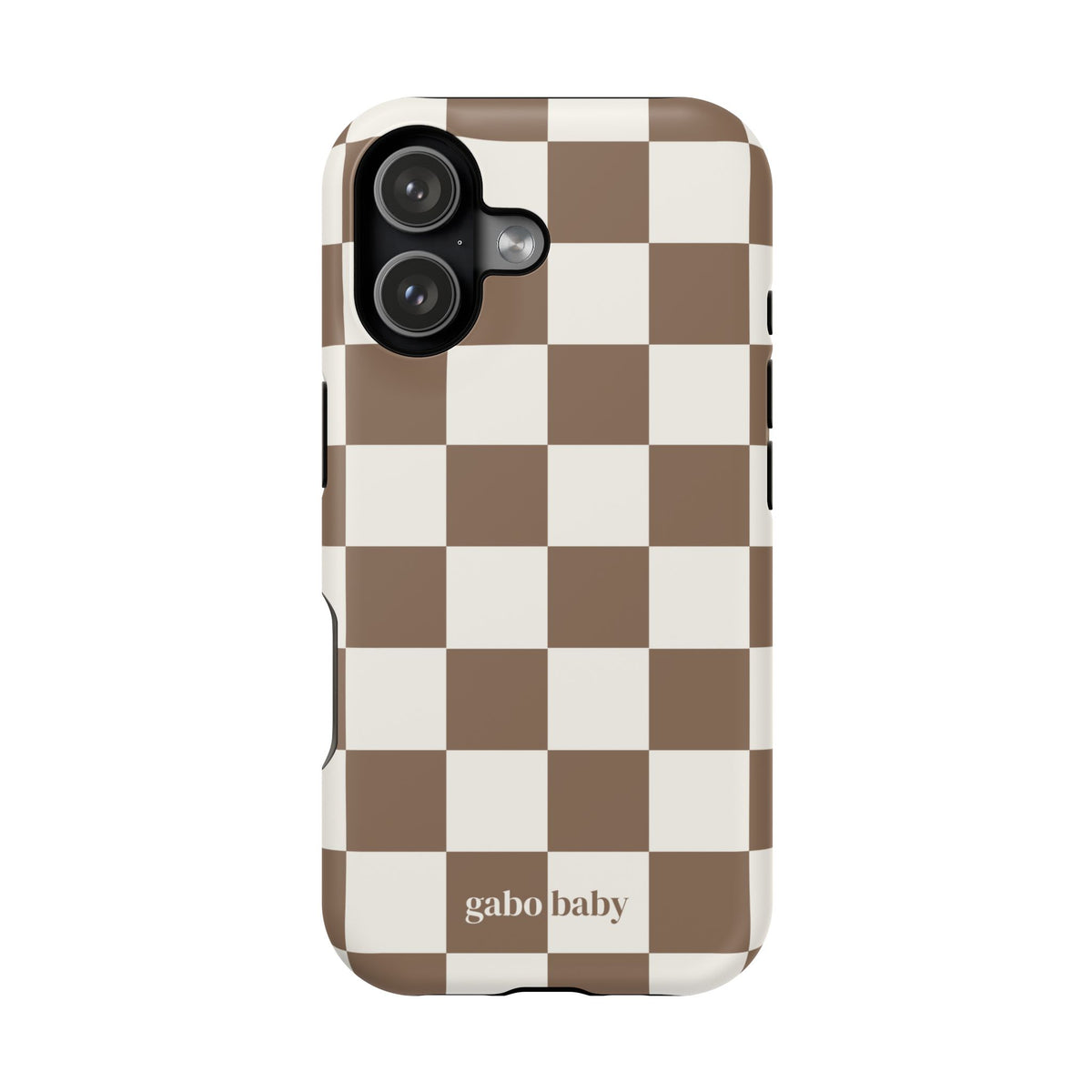 Mocha Check I High-Contrast, Magnetic Impact-Resistant Cases