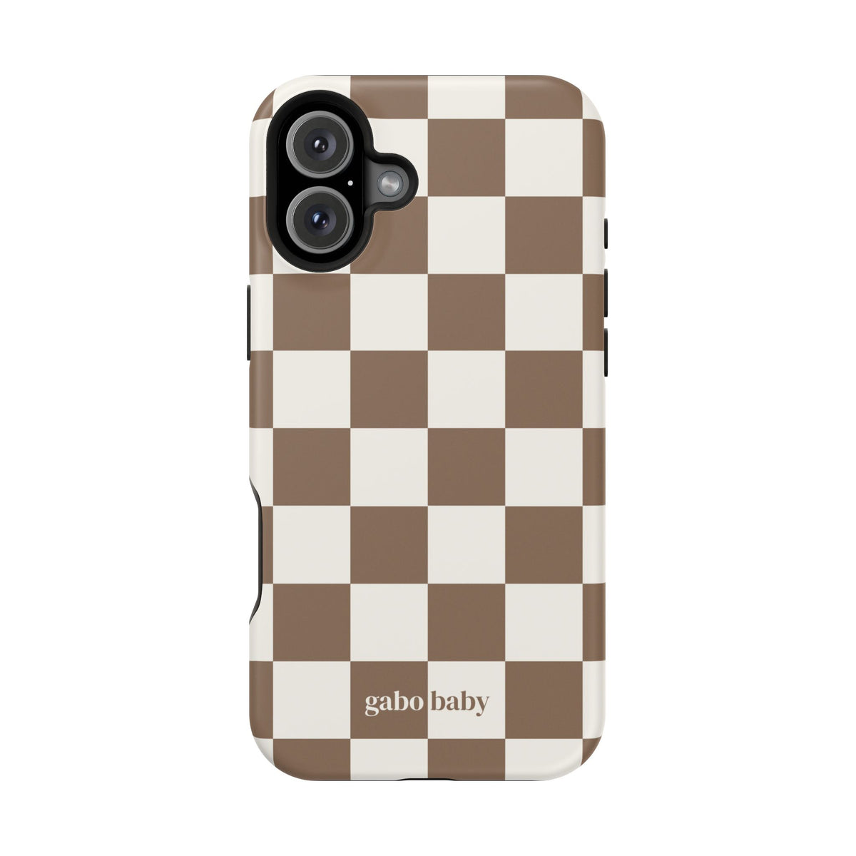 Mocha Check I High-Contrast, Magnetic Impact-Resistant Cases