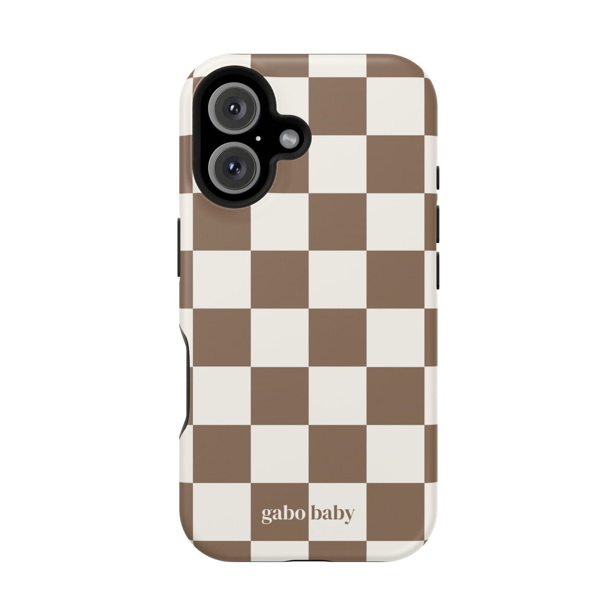 Mocha Check I High-Contrast, Magnetic Impact-Resistant Cases