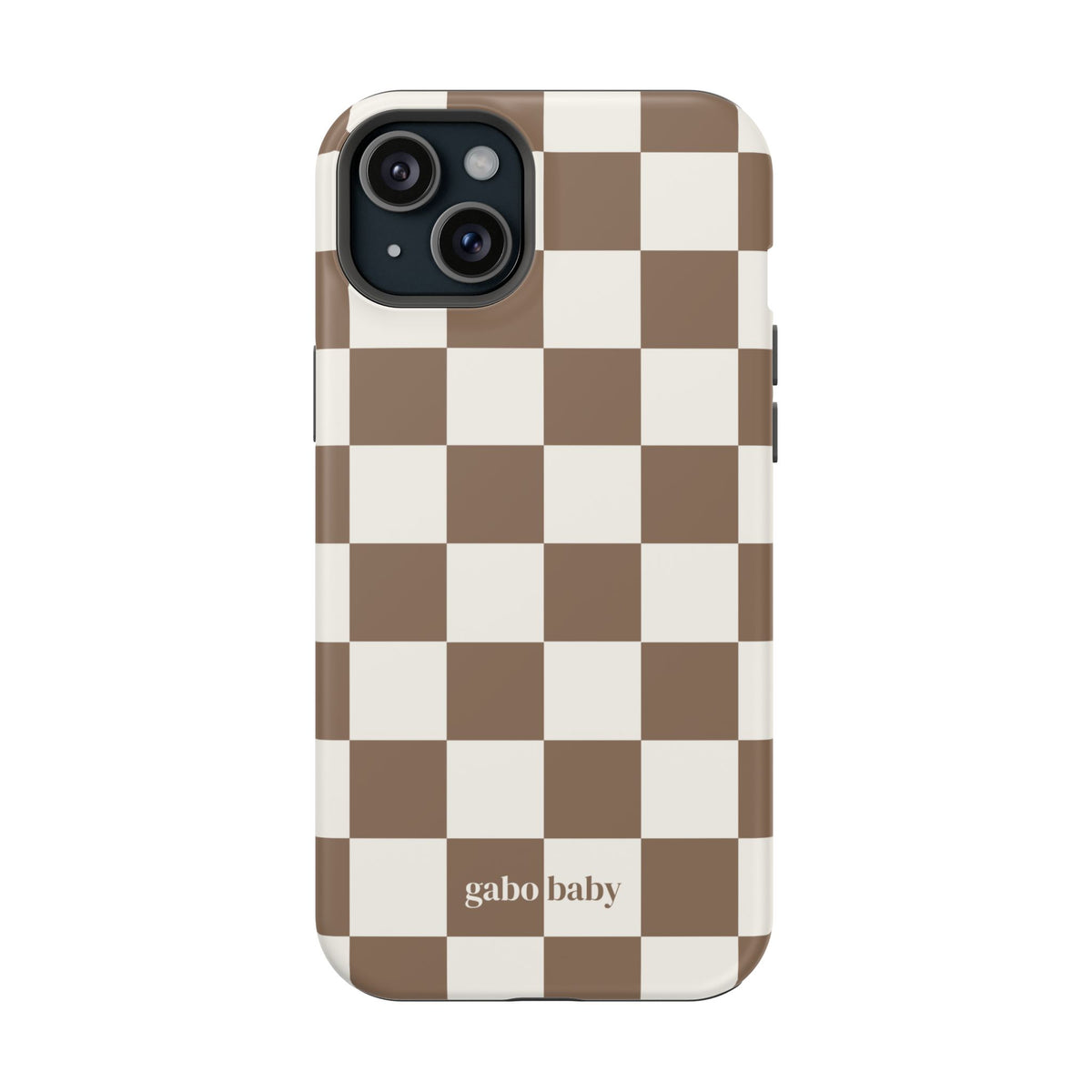 Mocha Check I High-Contrast, Magnetic Impact-Resistant Cases
