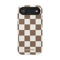Mocha Check I High-Contrast, Magnetic Impact-Resistant Cases