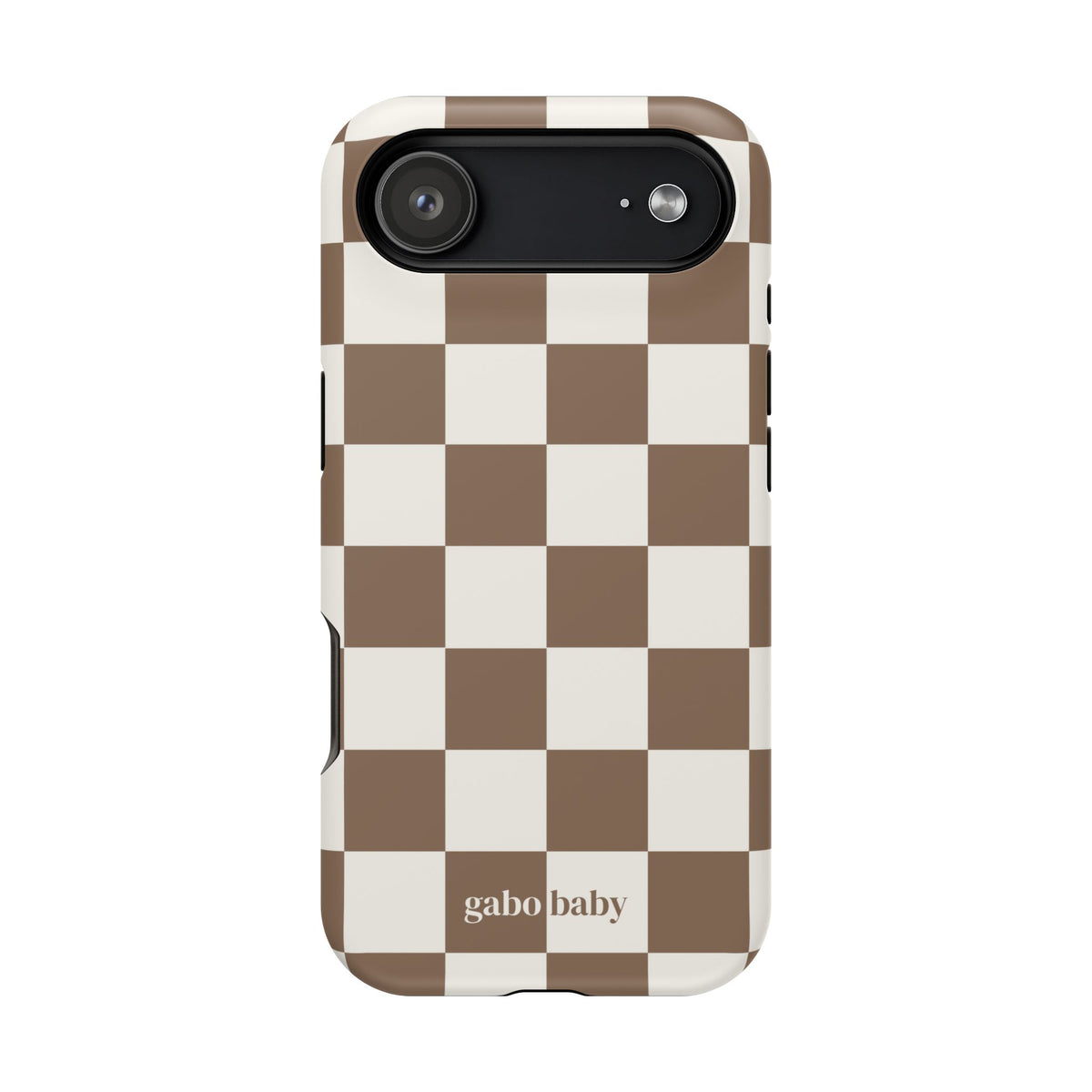 Mocha Check I High-Contrast, Magnetic Impact-Resistant Cases