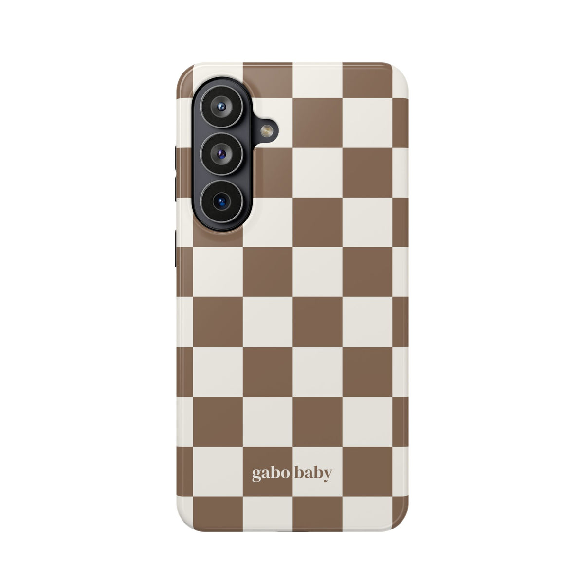 Mocha Check I High-Contrast, Magnetic Impact-Resistant Cases