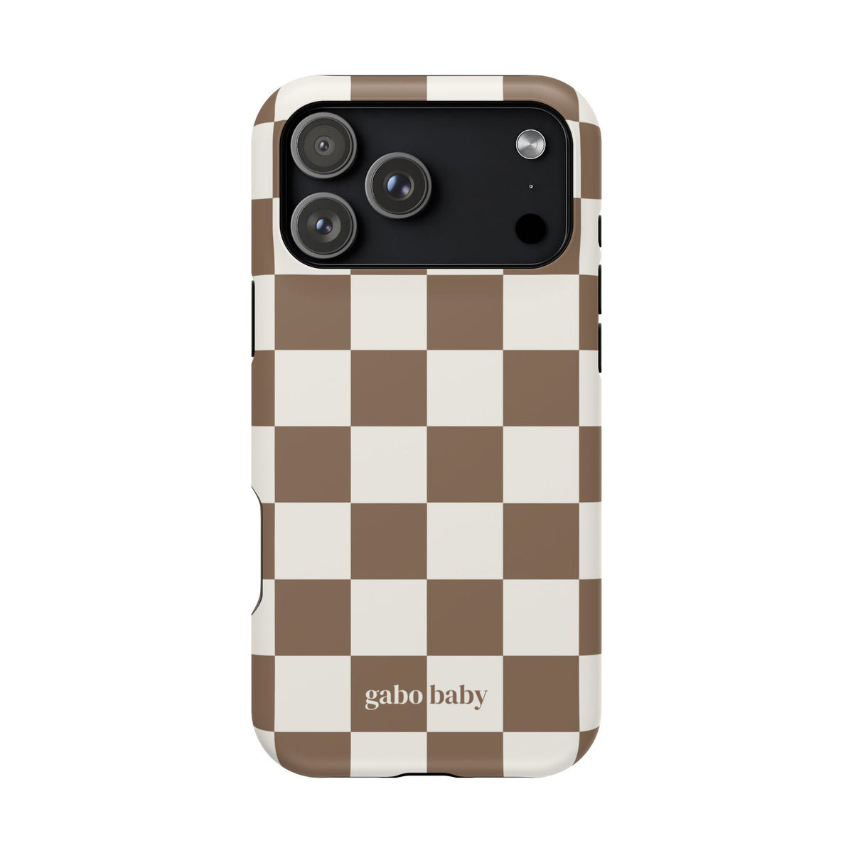 Mocha Check I High-Contrast, Magnetic Impact-Resistant Cases