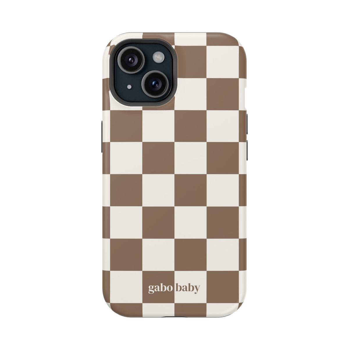 Mocha Check I High-Contrast, Magnetic Impact-Resistant Cases