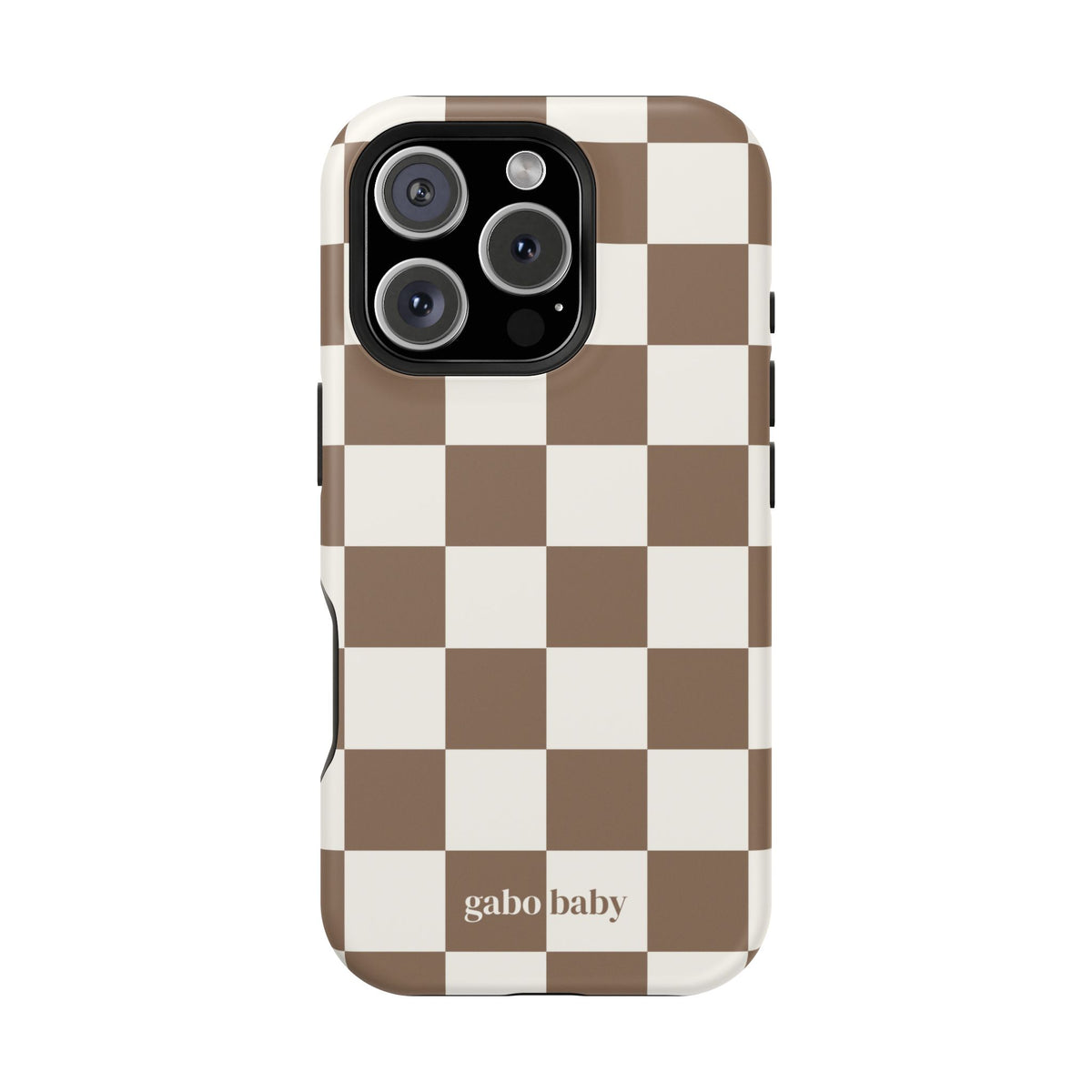 Mocha Check I High-Contrast, Magnetic Impact-Resistant Cases